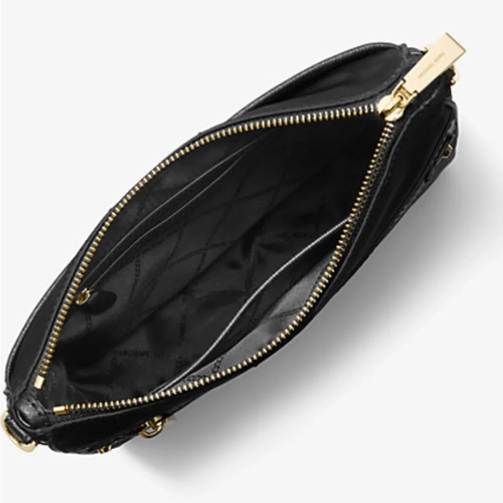 MICHAEL KORS Handbag Jet Set Nylon Black Gabardine Messenger Crossbody AUTHENTIC - Picture 3 of 5